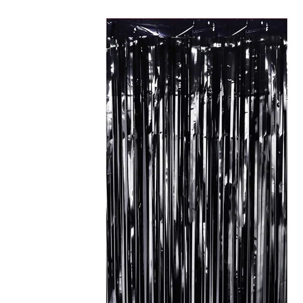 CORTINA FIESTA LARGA METALICA LISA NEGRO 195X95 E1